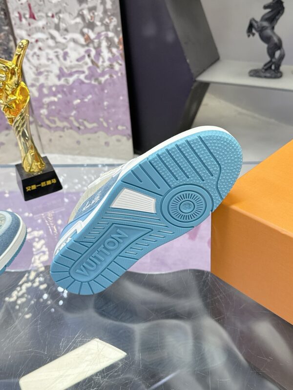 Louis Vuitton LV Trainer Maxi Washed Blue Denim Monogram Sneakers