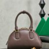 Miu Miu Women’s Arcadie Calfskin Bowling Bag – Vintage-Style Shell Bag (Suitable for Commuting; Shoulder, Crossbody, or Hand-Carry)