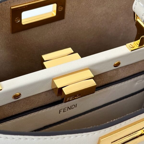 Fendi Peekaboo Small Handbag – White Calfskin