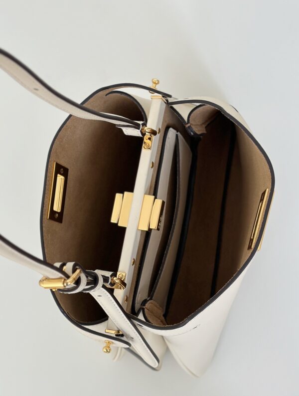Fendi Peekaboo Small Handbag – White Calfskin