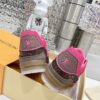 sy_no_8F11C2A627D855EFB9F234024A6CFDC7_5 Louis Vuitton LV Trainer Hot Pink & Brown Rhinestone Retro Sneakers