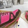 sy_no_8F11C2A627D855EFB9F234024A6CFDC7_6 Louis Vuitton LV Trainer Hot Pink & Brown Rhinestone Retro Sneakers