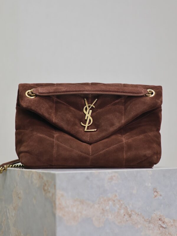 sy_no_8F7A9ABF92664777A513592C89E3D94C_0 YSL Loulou 29cm Shoulder Bag – Brown Suede