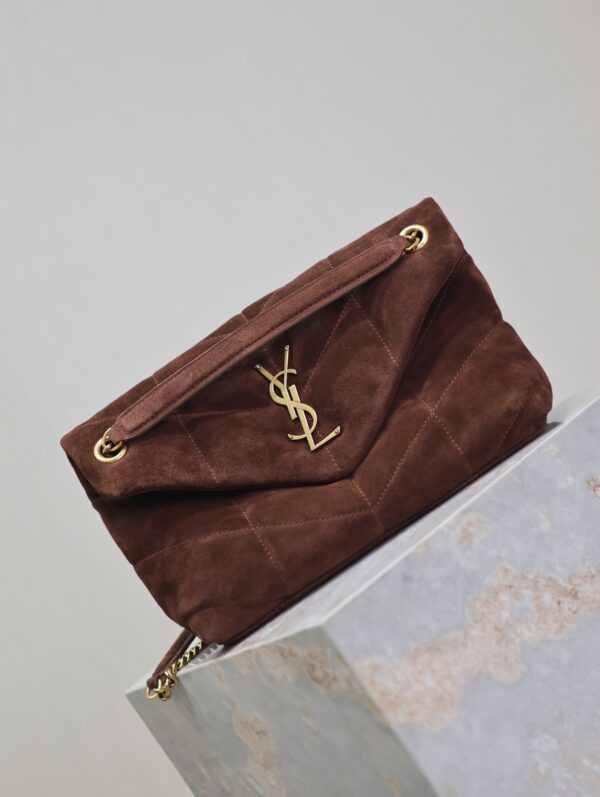 sy_no_8F7A9ABF92664777A513592C89E3D94C_1 YSL Loulou 29cm Shoulder Bag – Brown Suede