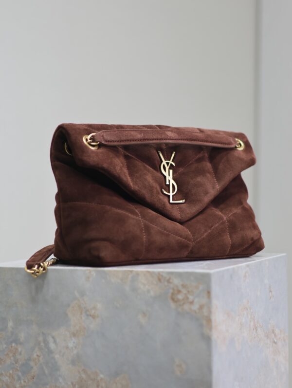sy_no_8F7A9ABF92664777A513592C89E3D94C_3 YSL Loulou 29cm Shoulder Bag – Brown Suede