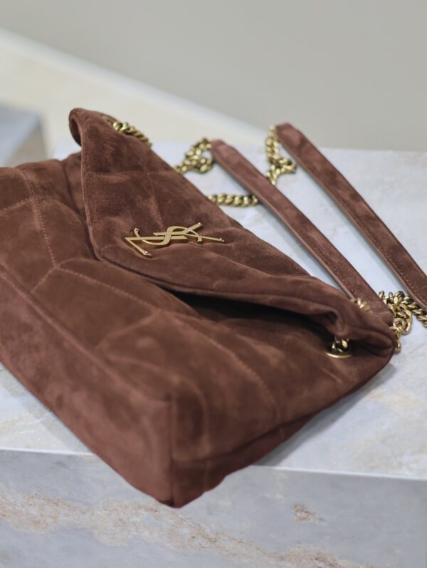 sy_no_8F7A9ABF92664777A513592C89E3D94C_6 YSL Loulou 29cm Shoulder Bag – Brown Suede