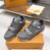 sy_no_905E3339459F06258EA362276D68A499_2 Louis Vuitton LV Trainer Dark Charcoal Grey & White Contrast Sneakers