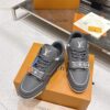 sy_no_905E3339459F06258EA362276D68A499_4 Louis Vuitton LV Trainer Dark Charcoal Grey & White Contrast Sneakers