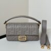 Fendi Baguette Handbag – Gray Lambskin