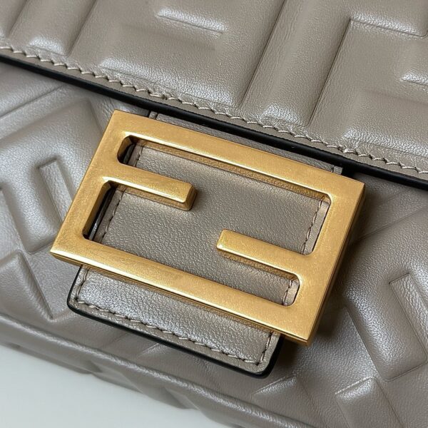 Fendi Baguette Handbag – Gray Lambskin