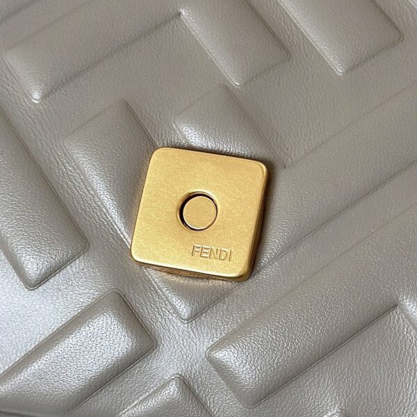 Fendi Baguette Handbag – Gray Lambskin