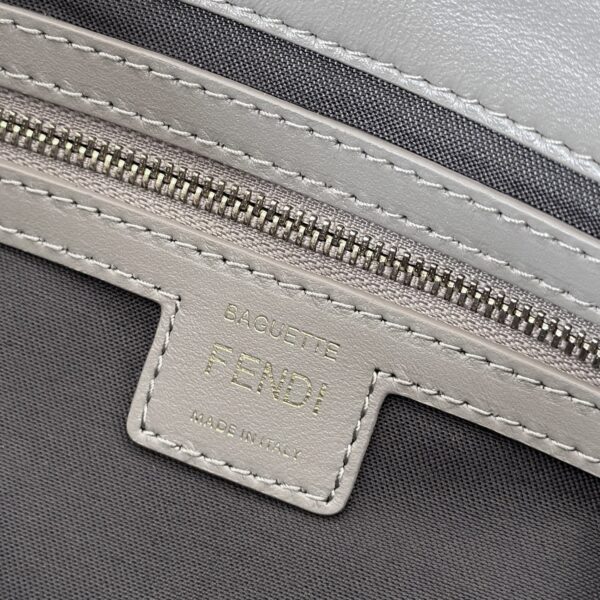 Fendi Baguette Handbag – Gray Lambskin