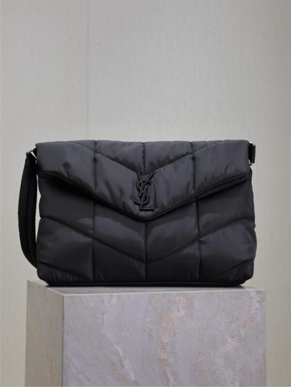 sy_no_907DE7D29CD7E4E725CF31194601A8E8_0 YSL Loulou Puffer Nylon Shoulder Bag – Black