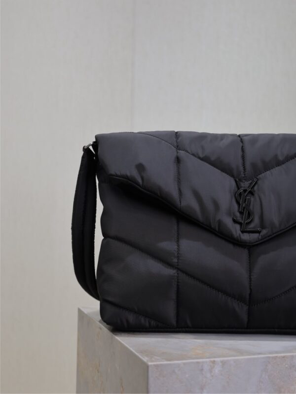sy_no_907DE7D29CD7E4E725CF31194601A8E8_2 YSL Loulou Puffer Nylon Shoulder Bag – Black