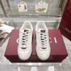 Gucci White Leather Low-Top Sneaker with Green/Red Web Tag