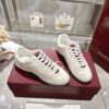 Gucci White Leather Low-Top Sneaker with Green/Red Web Tag