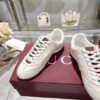 Gucci White Leather Low-Top Sneaker with Green/Red Web Tag
