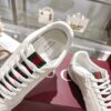 Gucci White Leather Low-Top Sneaker with Green/Red Web Tag