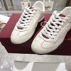 Gucci White Leather Low-Top Sneaker with Green/Red Web Tag
