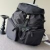 Parachute Nylon & Calfskin Backpack – Black