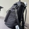 Parachute Nylon & Calfskin Backpack – Black