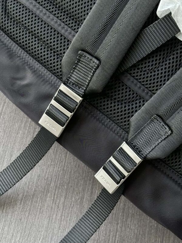 Parachute Nylon & Calfskin Backpack – Black