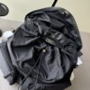 Parachute Nylon & Calfskin Backpack – Black