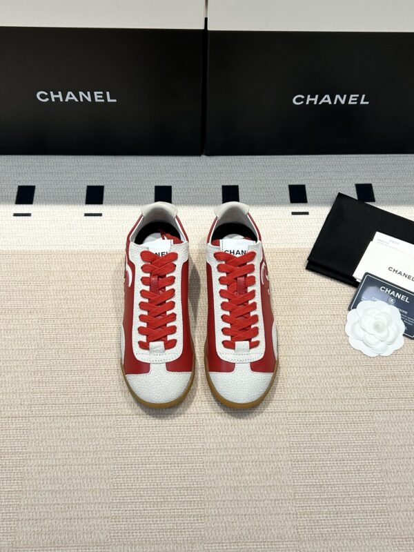 Chanel Low-Top Sneakers in Bright Red