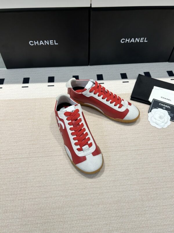 Chanel Low-Top Sneakers in Bright Red