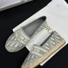 Dior Granville Grey Oblique Embroidered Espadrille Shoes