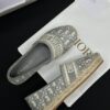 Dior Granville Grey Oblique Embroidered Espadrille Shoes