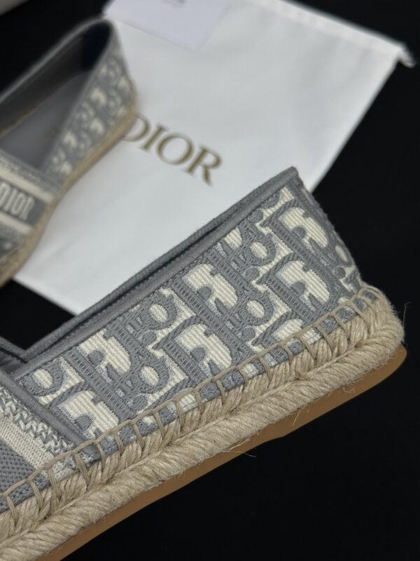 Dior Granville Grey Oblique Embroidered Espadrille Shoes