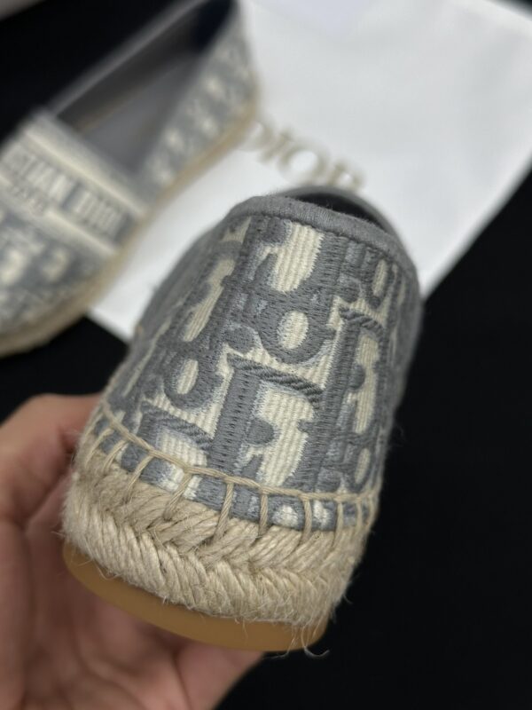 Dior Granville Grey Oblique Embroidered Espadrille Shoes