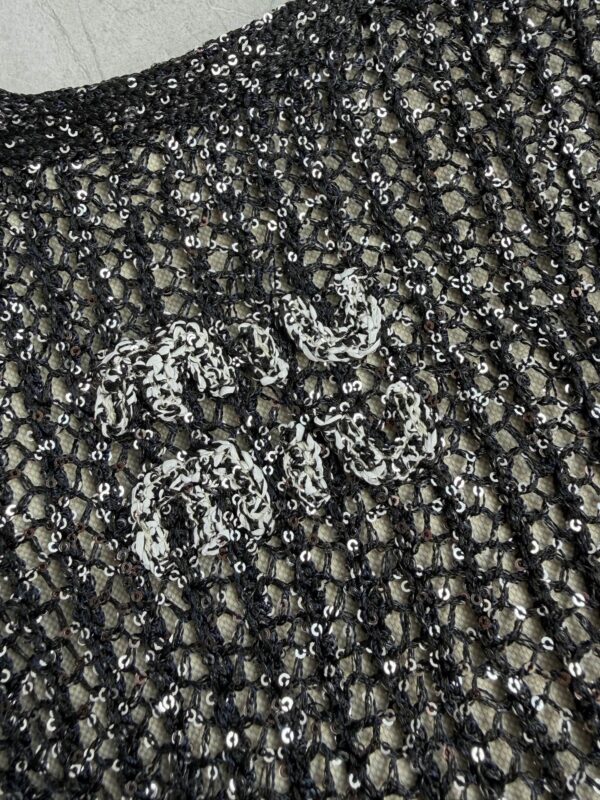 sy_no_91DED0AE4EE580030C95DF85BF19C238_4 Black Sequin Crochet Mesh Tote Bag