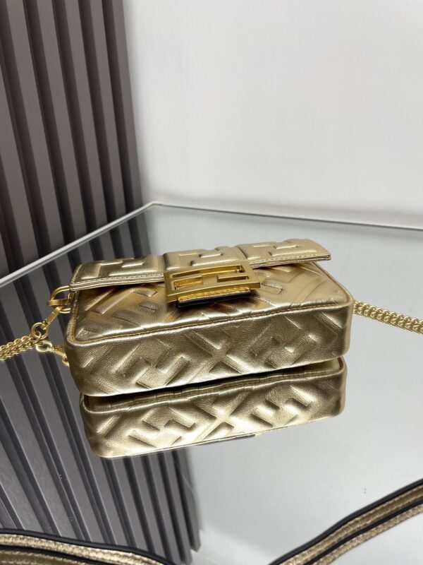 sy_no_9399D2F0F072E66F81A2A3ED0720404D_5 Fendi Baguette Small Handbag – Gold Metallic Leather