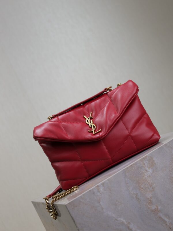 sy_no_946B8444C985AECA51E29E87553D2364_1 YSL Loulou Mini Double-Chain Bag – Red Lambskin