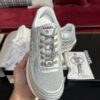 Metallic Silver & Mesh Retro Running Sneakers