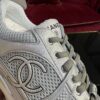 Metallic Silver & Mesh Retro Running Sneakers