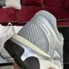 Metallic Silver & Mesh Retro Running Sneakers