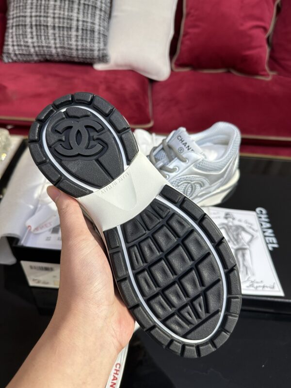 Metallic Silver & Mesh Retro Running Sneakers