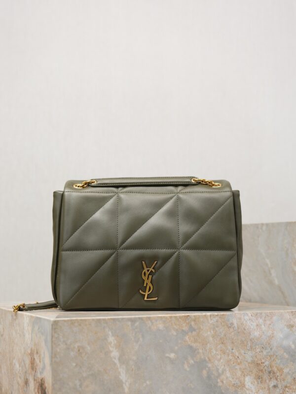sy_no_9552C0550CC9515EAABC4F6A0A657B04_0 YSL Jamie 4.3 29cm Shoulder Bag – Green Lambskin