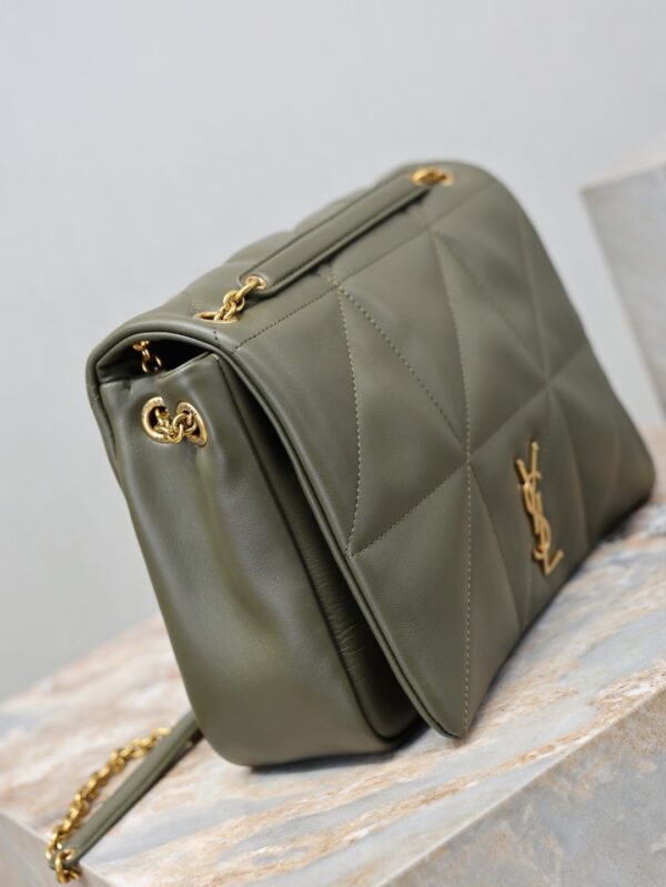 sy_no_9552C0550CC9515EAABC4F6A0A657B04_2 YSL Jamie 4.3 29cm Shoulder Bag – Green Lambskin