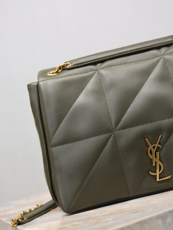 sy_no_9552C0550CC9515EAABC4F6A0A657B04_4 YSL Jamie 4.3 29cm Shoulder Bag – Green Lambskin