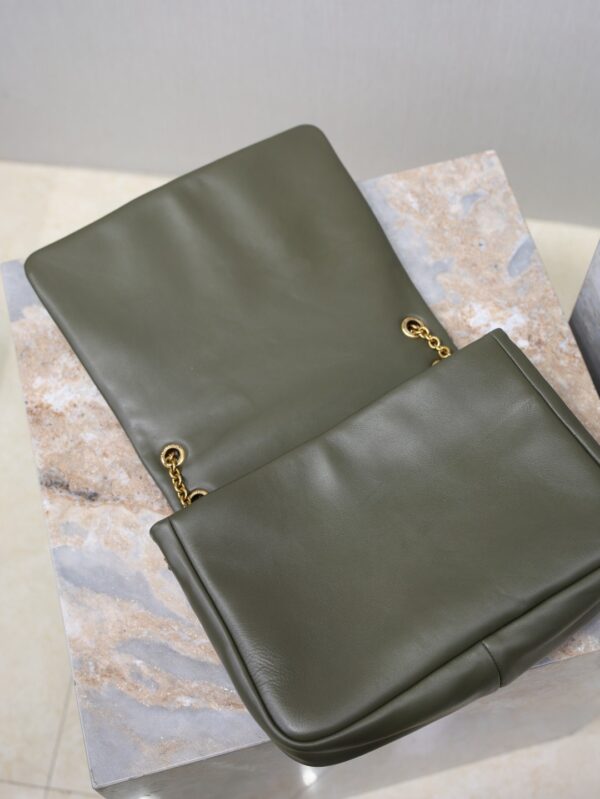 sy_no_9552C0550CC9515EAABC4F6A0A657B04_7 YSL Jamie 4.3 29cm Shoulder Bag – Green Lambskin
