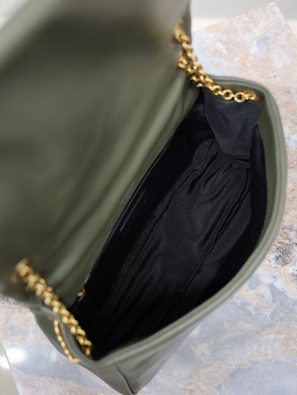 sy_no_9552C0550CC9515EAABC4F6A0A657B04_8 YSL Jamie 4.3 29cm Shoulder Bag – Green Lambskin