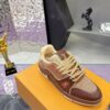 Louis Vuitton LV Trainer Maxi Mocha Brown & Khaki Mixed-Material Sneakers