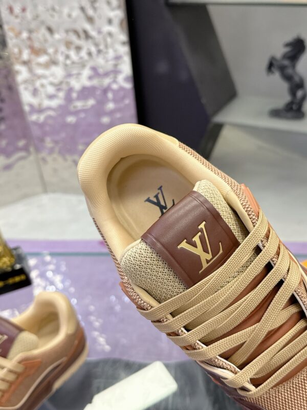 Louis Vuitton LV Trainer Maxi Mocha Brown & Khaki Mixed-Material Sneakers