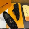 Louis Vuitton Hockenheim / LV Driver Black Monogram Suede Moccasin