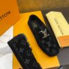 Louis Vuitton Hockenheim / LV Driver Black Monogram Suede Moccasin