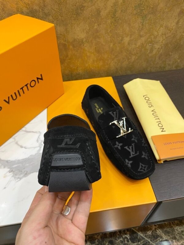 Louis Vuitton Hockenheim / LV Driver Black Monogram Suede Moccasin